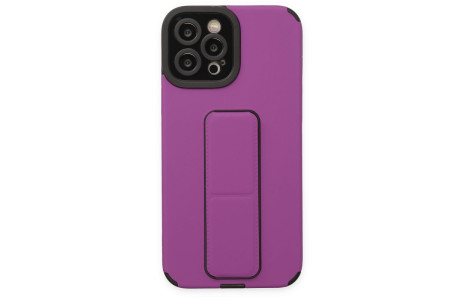 Newface iPhone 12 Pro Kılıf Mega Standlı Silikon - Mor
