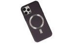 Newface iPhone 12 Pro Max Kılıf Coco Deri Magneticsafe Silikon - Derin Mor