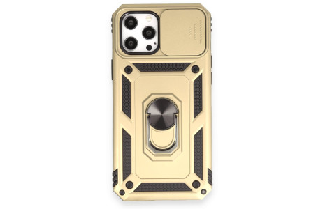Newface iPhone 12 Pro Max Kılıf Pars Lens Yüzüklü Silikon - Gold