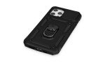 Newface iPhone 12 Pro Max Kılıf Pars Lens Yüzüklü Silikon - Siyah