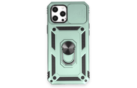 Newface iPhone 12 Pro Max Kılıf Pars Lens Yüzüklü Silikon - Yeşil