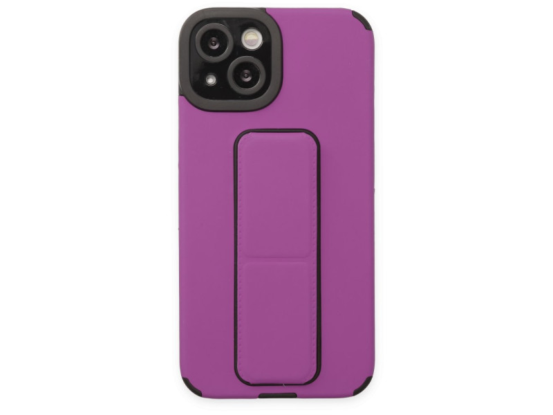 Newface iPhone 13 Kılıf Mega Standlı Silikon - Mor