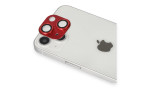 Newface iPhone 13 Mini Pers Alüminyum Kamera Lens - Kırmızı