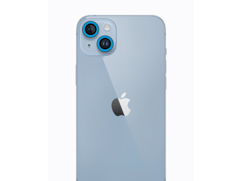 Newface iPhone 13 Neon Fosforlu Kamera Lens - Mavi