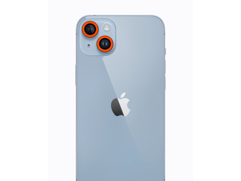 Newface iPhone 13 Neon Fosforlu Kamera Lens - Turuncu