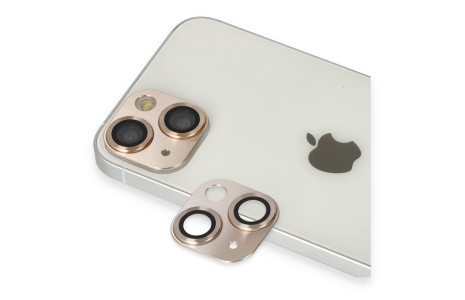 Newface iPhone 13 Pers Alüminyum Kamera Lens - Gold