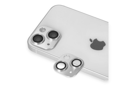 Newface iPhone 13 Pers Alüminyum Kamera Lens - Gümüş