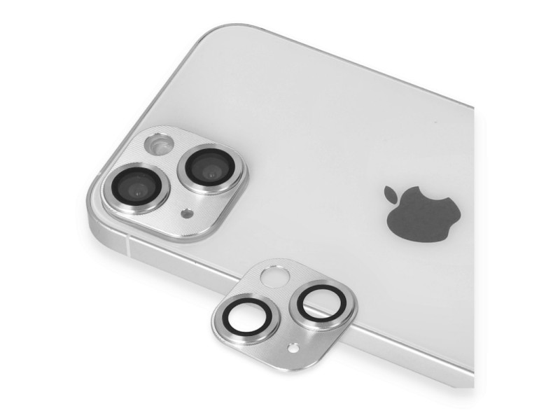 Newface iPhone 13 Pers Alüminyum Kamera Lens - Gümüş