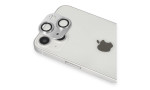 Newface iPhone 13 Pers Alüminyum Kamera Lens - Gümüş
