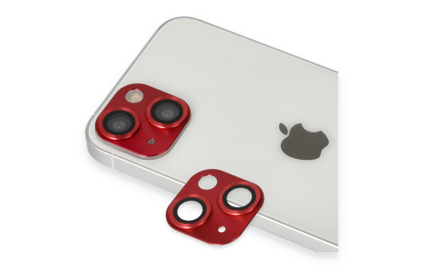 Newface iPhone 13 Pers Alüminyum Kamera Lens - Kırmızı