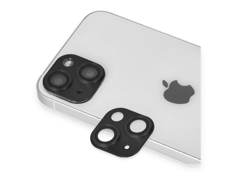Newface iPhone 13 Pers Alüminyum Kamera Lens - Siyah