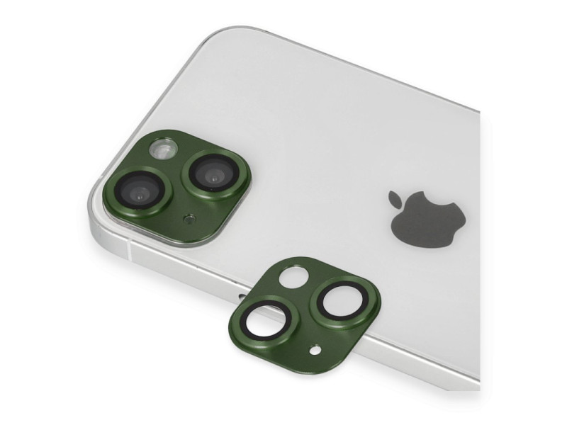 Newface iPhone 13 Pers Alüminyum Kamera Lens - Yeşil