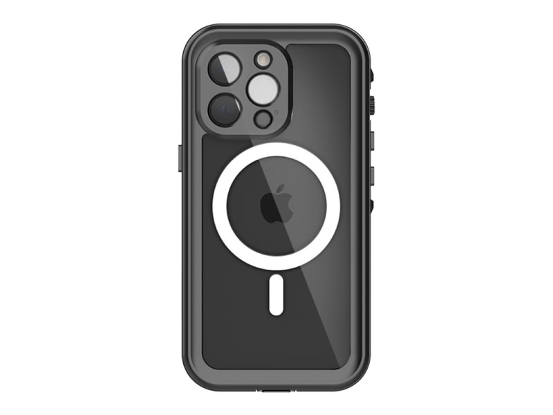 Newface iPhone 13 Pro Kılıf Red Pepper Magneticsafe Su Geçirmez Kılıf - Siyah-Gri