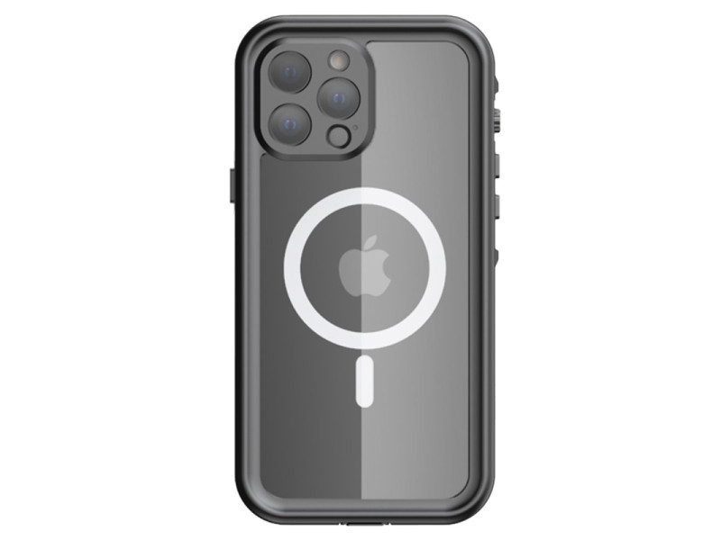 Newface iPhone 13 Pro Max Kılıf Red Pepper Magneticsafe Su Geçirmez Kılıf - Siyah-Gri
