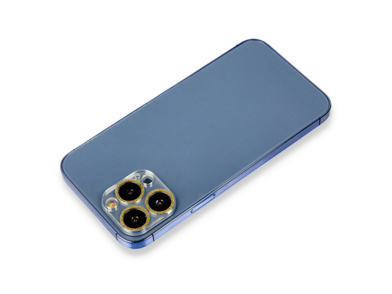 Newface iPhone 13 Pro Max Shine Kamera Lens Koruma Cam - Gold