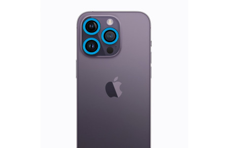 Newface iPhone 13 Pro Neon Fosforlu Kamera Lens - Mavi