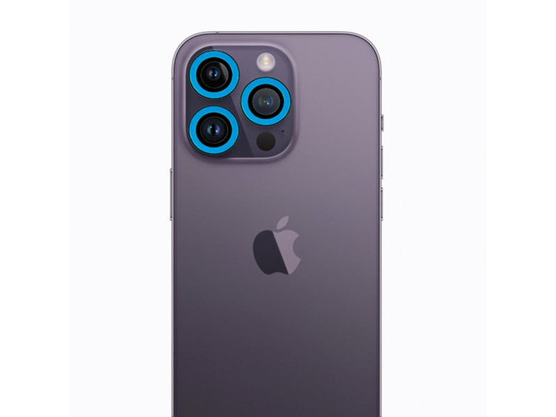 Newface iPhone 13 Pro Neon Fosforlu Kamera Lens - Mavi