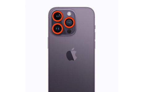 Newface iPhone 13 Pro Neon Fosforlu Kamera Lens - Turuncu