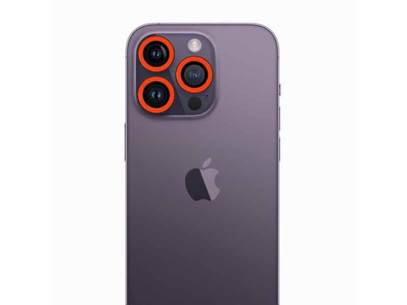 Newface iPhone 13 Pro Neon Fosforlu Kamera Lens - Turuncu