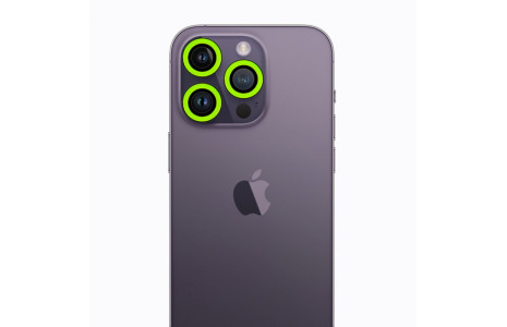 Newface iPhone 13 Pro Neon Fosforlu Kamera Lens - Yeşil