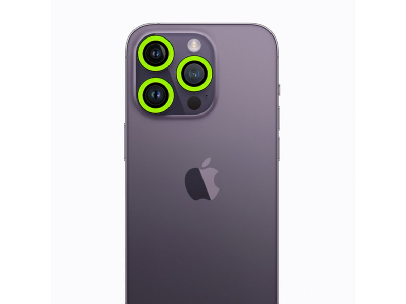 Newface iPhone 13 Pro Neon Fosforlu Kamera Lens - Yeşil