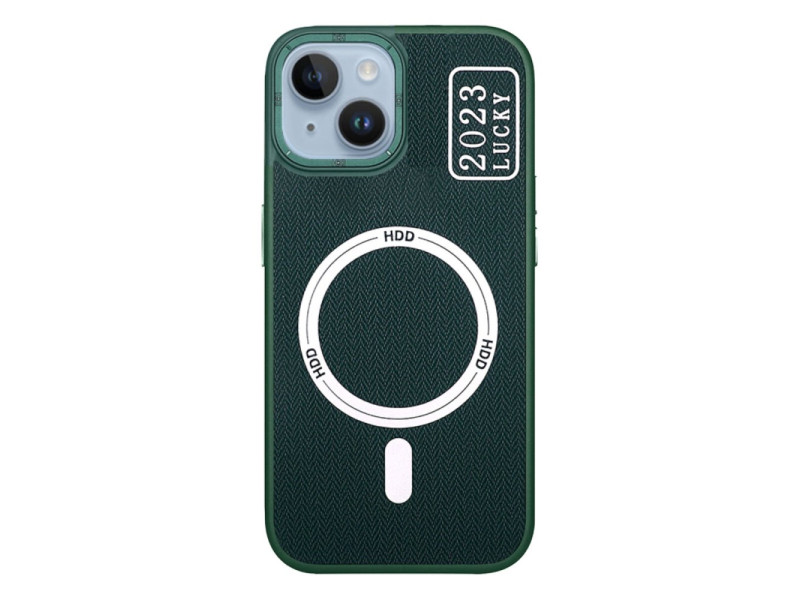 HDD iPhone 14 Kılıf HBC-157 Granada Magneticsafe Kapak - Koyu Yeşil