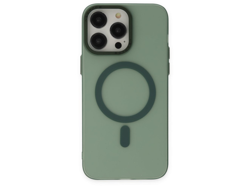Newface iPhone 14 Pro Kılıf Lodos Magneticsafe Mat Kapak - Köknar Yeşili