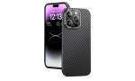 Newface iPhone 14 Pro Kılıf Metalik Karbon Kapak - Siyah
