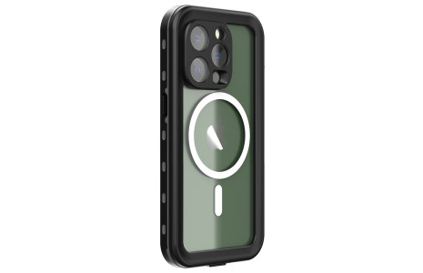 Newface iPhone 14 Pro Kılıf Red Pepper Magneticsafe Su Geçirmez Kılıf - Siyah-Gri