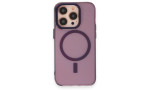 Newface iPhone 14 Pro Max Kılıf Anka PC Magneticsafe Sert Metal Kapak - Mor