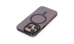 Newface iPhone 14 Pro Max Kılıf Anka PC Magneticsafe Sert Metal Kapak - Mor