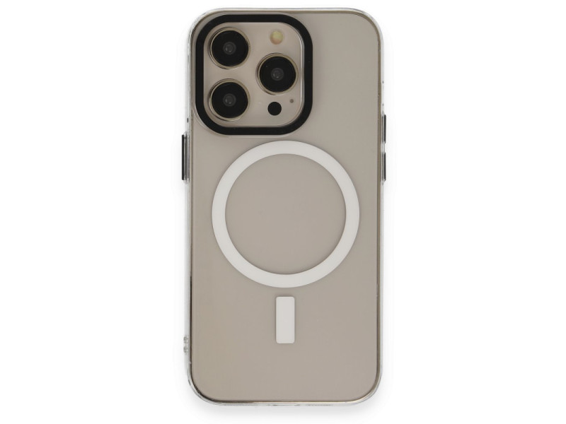 Newface iPhone 14 Pro Max Kılıf Anka PC Magneticsafe Sert Metal Kapak - Şeffaf