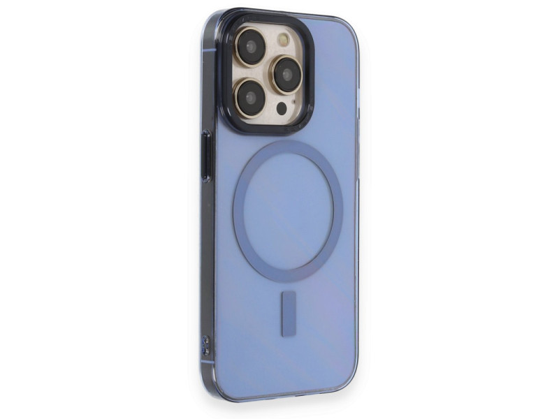 Newface iPhone 14 Pro Max Kılıf Anka PC Magneticsafe Sert Metal Kapak - Sierra Blue