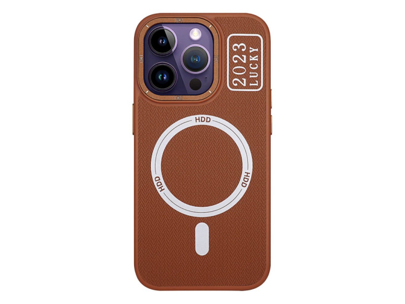 HDD iPhone 14 Pro Max Kılıf HBC-157 Granada Magneticsafe Kapak - Kahverengi