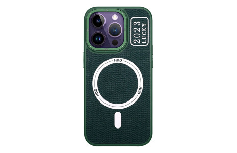 HDD iPhone 14 Pro Max Kılıf HBC-157 Granada Magneticsafe Kapak - Koyu Yeşil