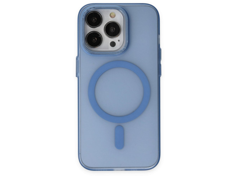 Newface iPhone 14 Pro Max Kılıf Lodos Magneticsafe Mat Kapak - Sierra Blue