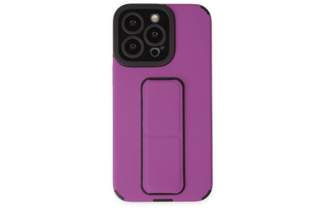 Newface iPhone 14 Pro Max Kılıf Mega Standlı Silikon - Mor