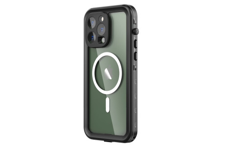 Newface iPhone 14 Pro Max Kılıf Red Pepper Magneticsafe Su Geçirmez Kılıf - Siyah-Gri