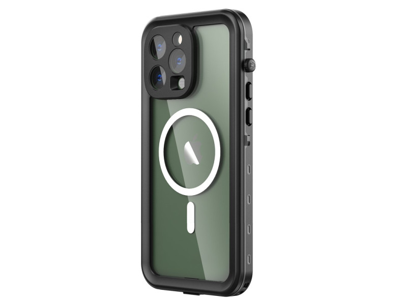 Newface iPhone 14 Pro Max Kılıf Red Pepper Magneticsafe Su Geçirmez Kılıf - Siyah-Gri