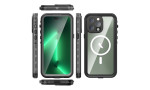 Newface iPhone 14 Pro Max Kılıf Red Pepper Magneticsafe Su Geçirmez Kılıf - Siyah-Gri