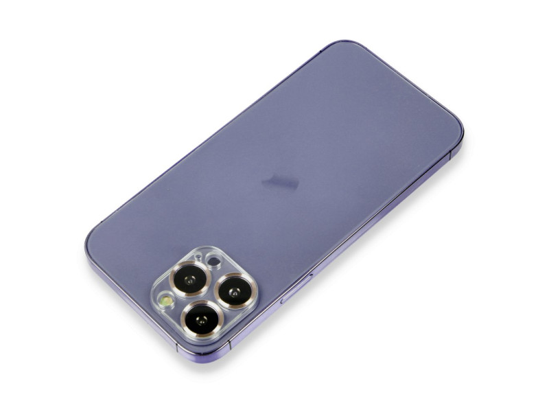 Newface iPhone 14 Pro Max Metal Kamera Lens Koruma Cam - Gold
