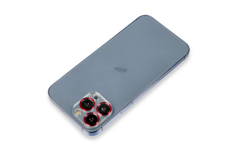 Newface iPhone 14 Pro Metal Kamera Lens Koruma Cam - Kırmızı