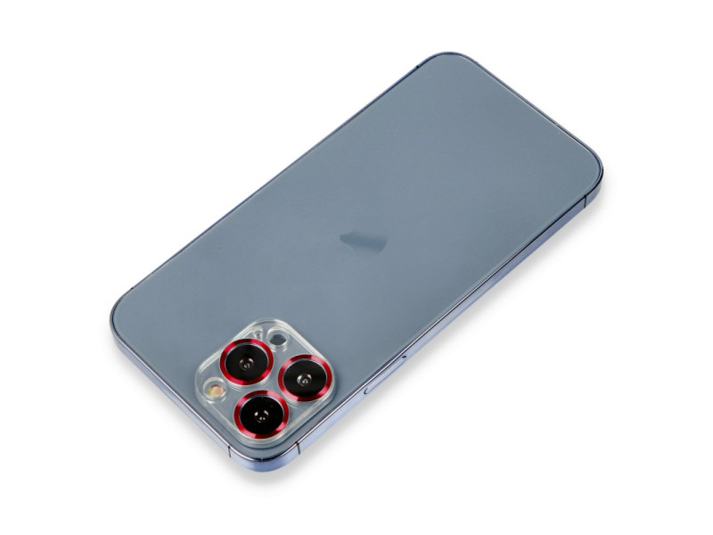 Newface iPhone 14 Pro Metal Kamera Lens Koruma Cam - Kırmızı