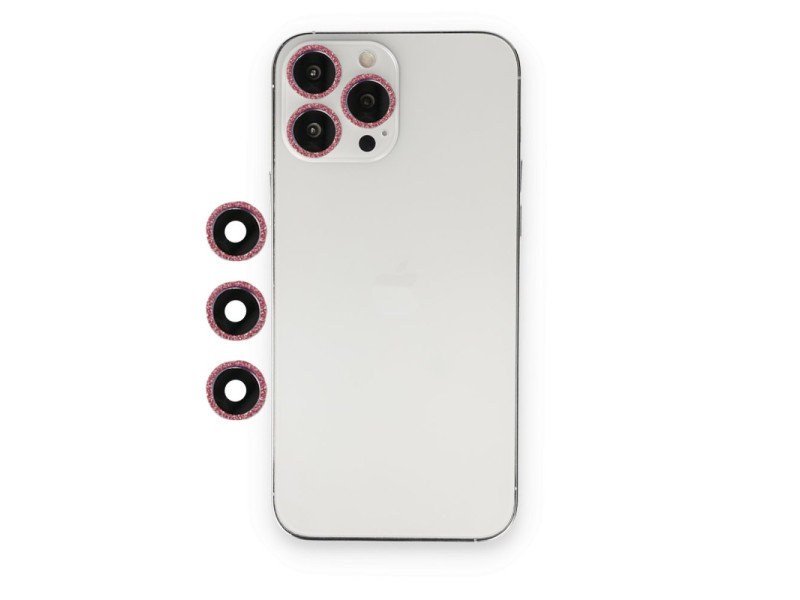 Newface iPhone 14 Pro Shine Kamera Lens - Pembe