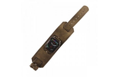 Newface Apple Watch 45mm NL17 Deri Kordon - Kahverengi