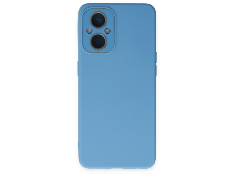 Newface Oppo Reno 8 Lite Kılıf Lansman Glass Kapak - Mavi