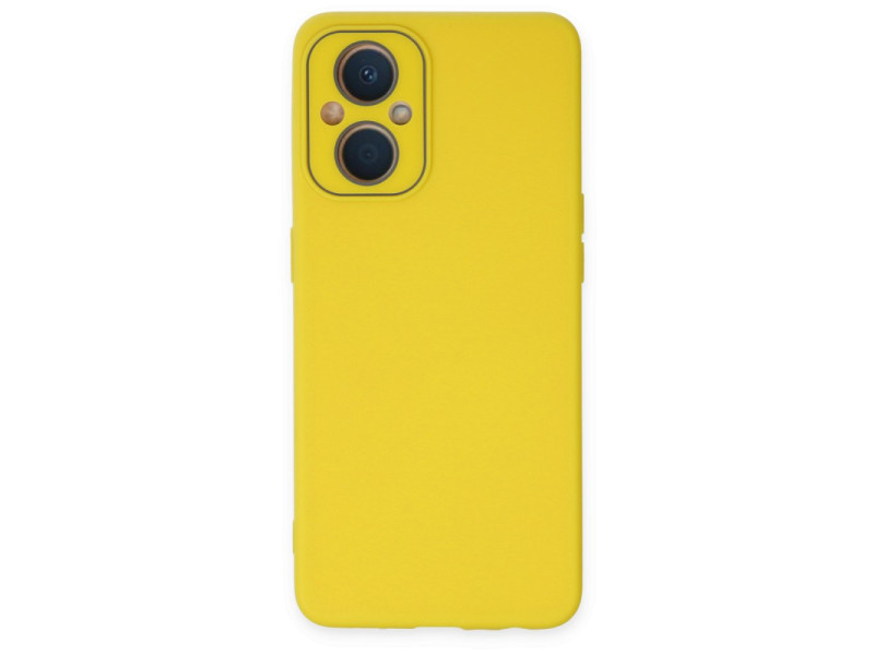 Newface Oppo Reno 8 Lite Kılıf Lansman Glass Kapak - Sarı