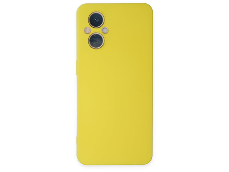 Newface Oppo Reno 8 Lite Kılıf Nano içi Kadife Silikon - Sarı