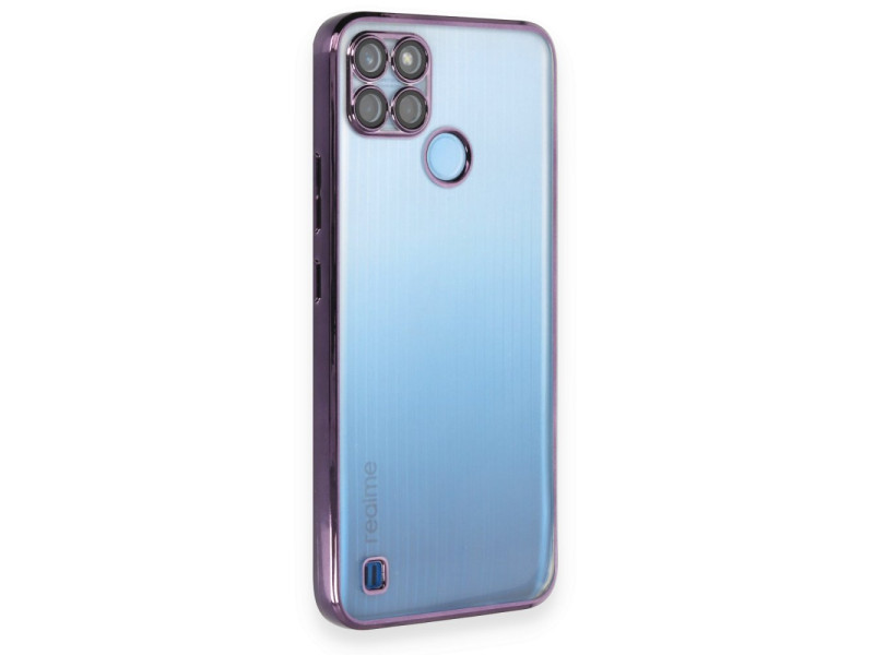 Newface Realme C25Y Kılıf Razer Lensli Silikon - Mor