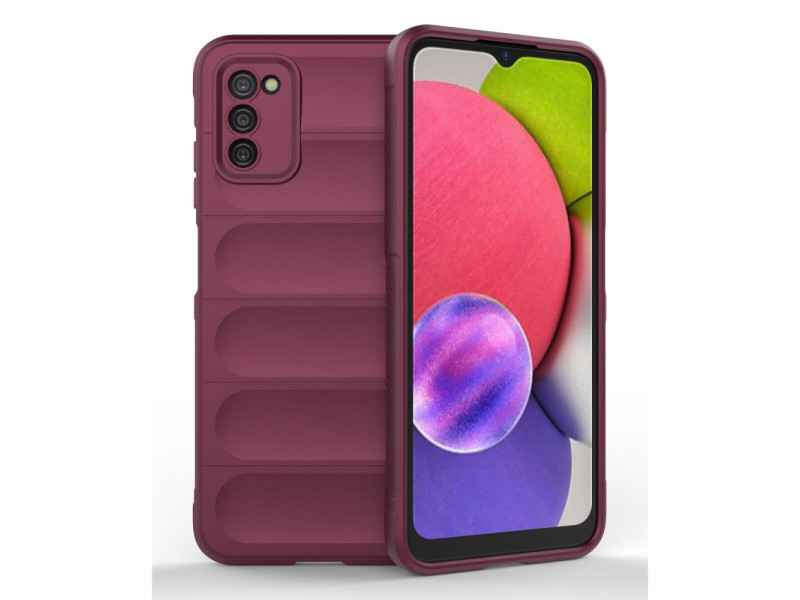 Newface Samsung Galaxy A03S Kılıf Optimum Silikon - Bordo